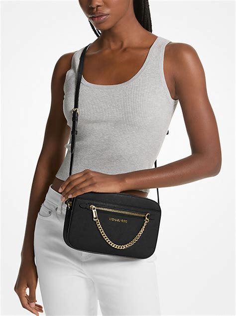 large jet set leather crossbody bag michael michael kors|Michael Kors studded crossbody bag.